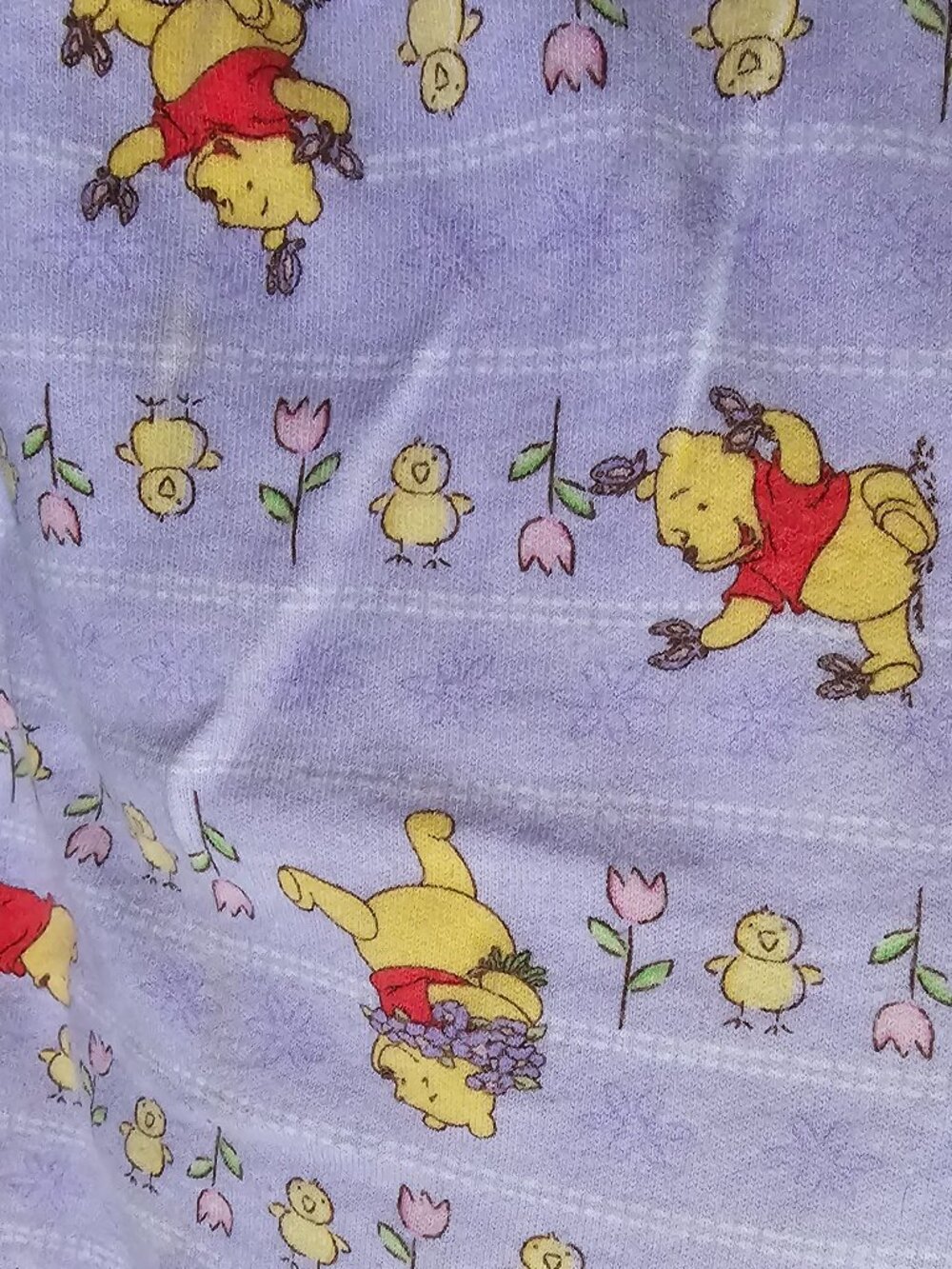 Disney Baby Winnie the Pooh Bodysuit 6-9M Easter Chicks Tulips Lavender Spring